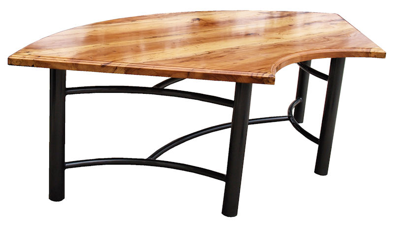 Spalted Pecan Table with Custom Metal Base